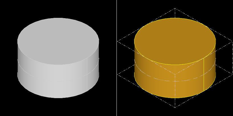 Highlighting by color (left) and highlighting by another display mode (right).