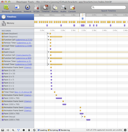 Web Inspector Timeline